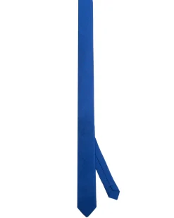 Cravattino uomo unisex cravatta slim in effetto seta con motivo pois jacquard blu royal GIOSAL-CP1174A