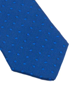 Cravattino uomo unisex cravatta slim in effetto seta con motivo pois jacquard blu royal GIOSAL-CP1174A