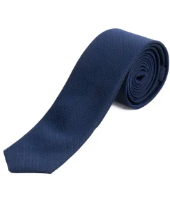 Cravattino uomo unisex cravatta elegante cerimonia microfantasia a spina di pesce blu GIOSAL-CP1173A