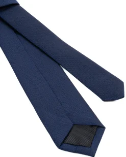 Cravattino uomo unisex cravatta elegante cerimonia microfantasia a spina di pesce blu GIOSAL-CP1173A