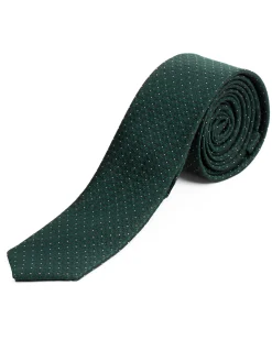 Cravattino uomo unisex cravatta elegante cerimonia microfantasia a pois verde GIOSAL-CP1172A