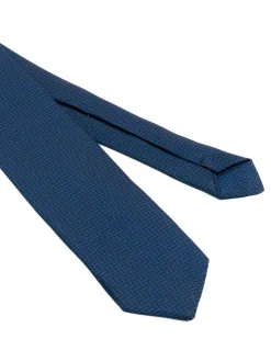 Cravattino uomo unisex cravatta elegante cerimonia microfantasia geometrica blu GIOSAL-CP1171A
