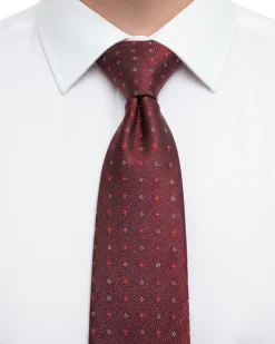 Cravattino uomo unisex cravatta elegante cerimonia microfantasia a contrasto bordeaux GIOSAL-CP1170A