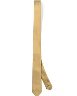 Cravattino uomo unisex cravatta pala media elegante cerimonia casual basic raso diagonale oro GIOSAL-CP1163A