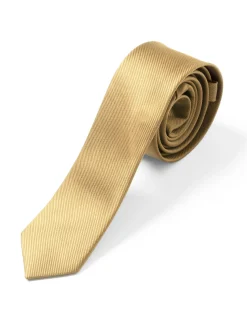 Cravattino uomo unisex cravatta pala media elegante cerimonia casual basic raso diagonale oro GIOSAL-CP1163A