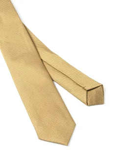 Cravattino uomo unisex cravatta pala media elegante cerimonia casual basic raso diagonale oro GIOSAL-CP1163A