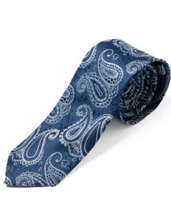 Cravattino Uomo Unisex Cravatta Pala Media Elegante Cerimonia Casual Fantasia Damascata Jacquard Blu Chiaro GIOSAL-CP1151A