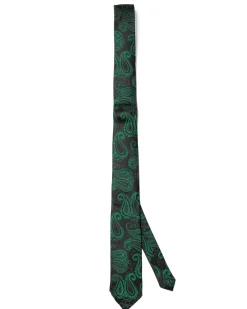 Cravattino Uomo Unisex Cravatta Pala Media Elegante Cerimonia Casual Fantasia Damascata Jacquard Nero GIOSAL-CP1148A