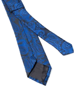 Cravattino Uomo Unisex Cravatta Pala Media Elegante Cerimonia Casual Fantasia Damascata Jacquard Blu Royal GIOSAL-CP1147A