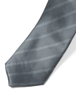 Cravattino Uomo Unisex Cravatta Pala Media Elegante Cerimonia Casual Basic Quadretti Rigata Grigio GIOSAL-CP1145A