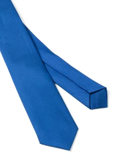 Cravattino Uomo Unisex Cravatta Pala Media Elegante Cerimonia Casual Basic Raso Diagonale Blu Royal GIOSAL-CP1140A