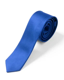 Cravattino Uomo Unisex Cravatta Pala Media Elegante Cerimonia Casual Basic Raso Diagonale Blu Royal GIOSAL-CP1140A