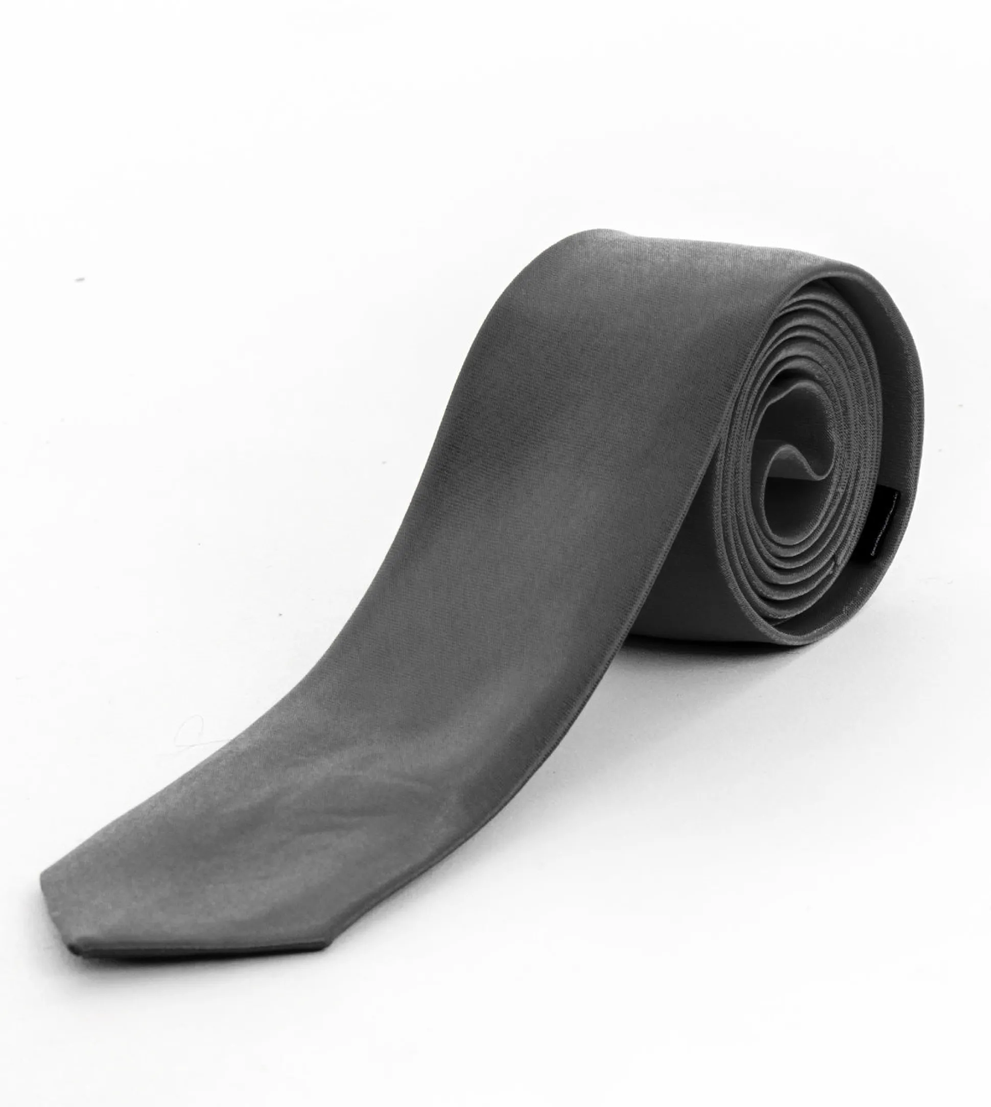 Cravattino uomo unisex cravatta sottile elegante cerimonia casual basic raso grigio scuro GIOSAL-CP1039A