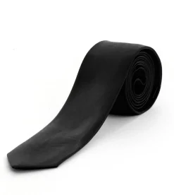 Cravattino uomo unisex cravatta sottile elegante cerimonia casual basic raso nero GIOSAL-CP1045A