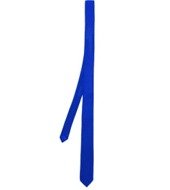 Cravattino uomo unisex cravatta sottile elegante cerimonia casual basic raso blu royal GIOSAL-CP1042A