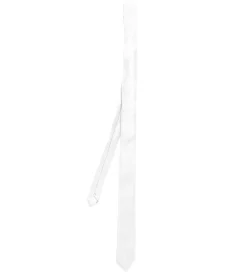 Cravattino uomo unisex cravatta sottile elegante cerimonia casual basic raso bianco GIOSAL-CP1044A