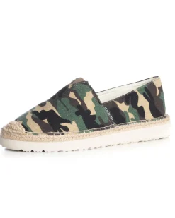 Espadrillas Scarpe Uomo Unisex Tela Estive Mare Fantasia Militare Mimetica Cotone Comode Leggere Verde GIOSAL-S1249A