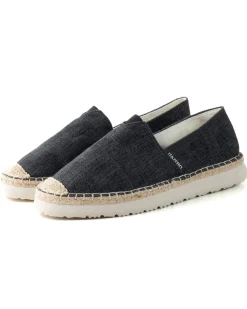 Espadrillas Scarpe Uomo Unisex Tela Estive Mare Cotone Comode Leggere Tinta Unita Nero GIOSAL-S1280A
