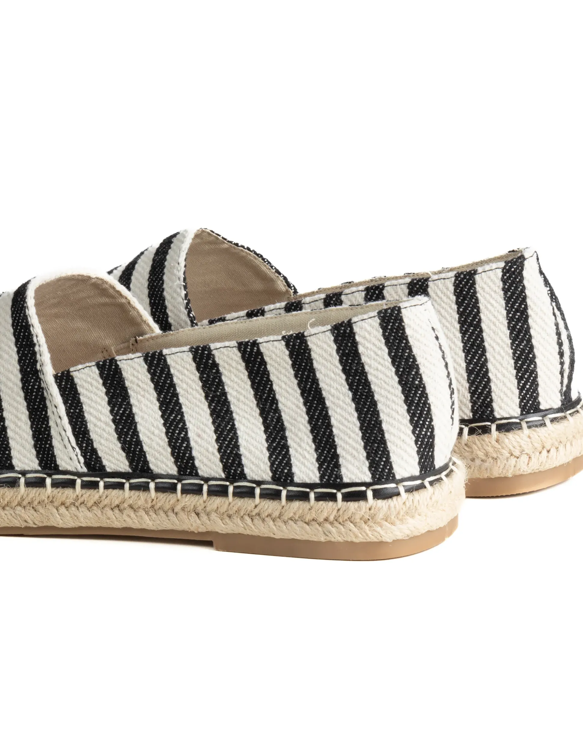Espadrillas scarpe uomo unisex tela estive mare rigate nero GIOSAL-S1304A