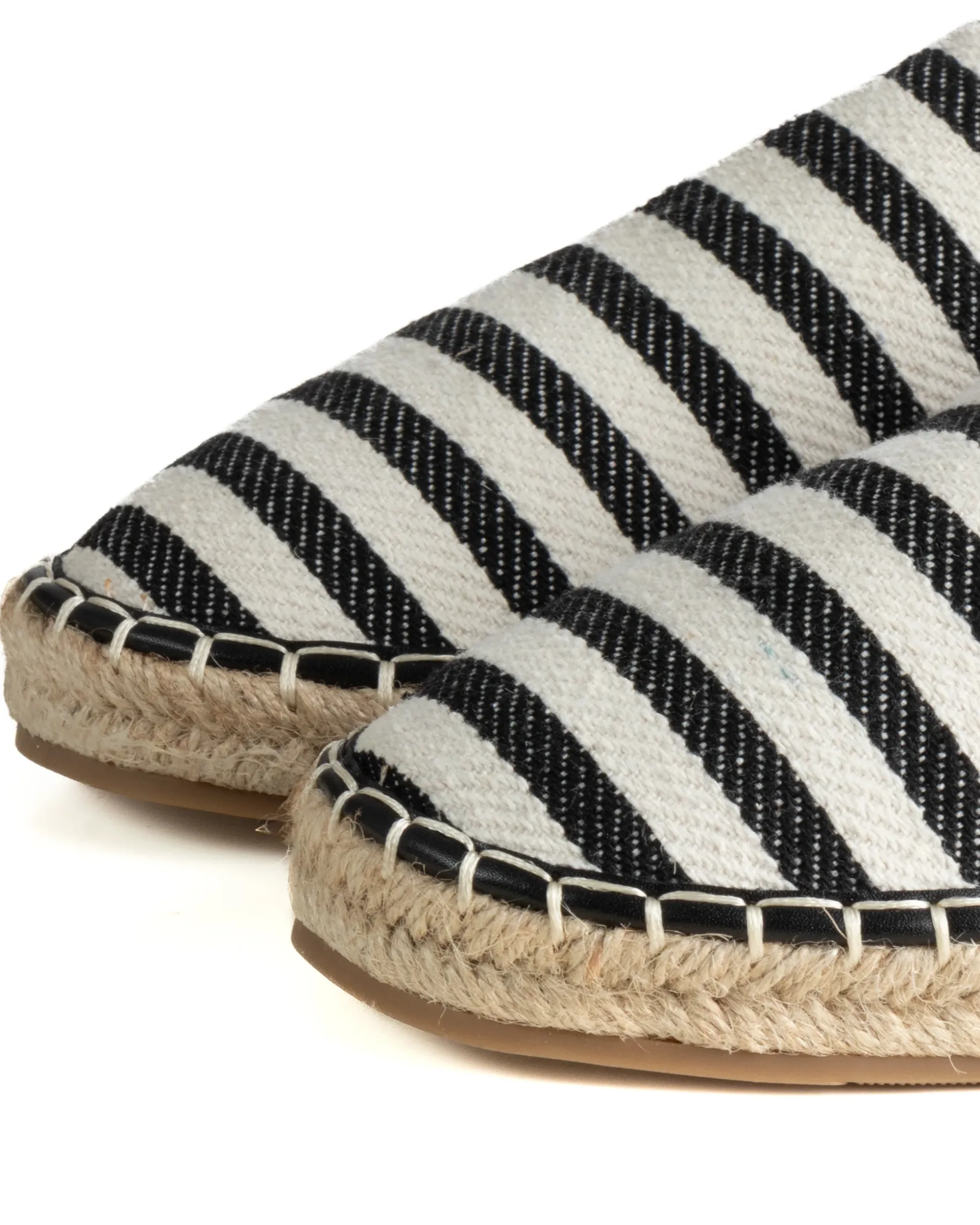 Espadrillas scarpe uomo unisex tela estive mare rigate nero GIOSAL-S1304A