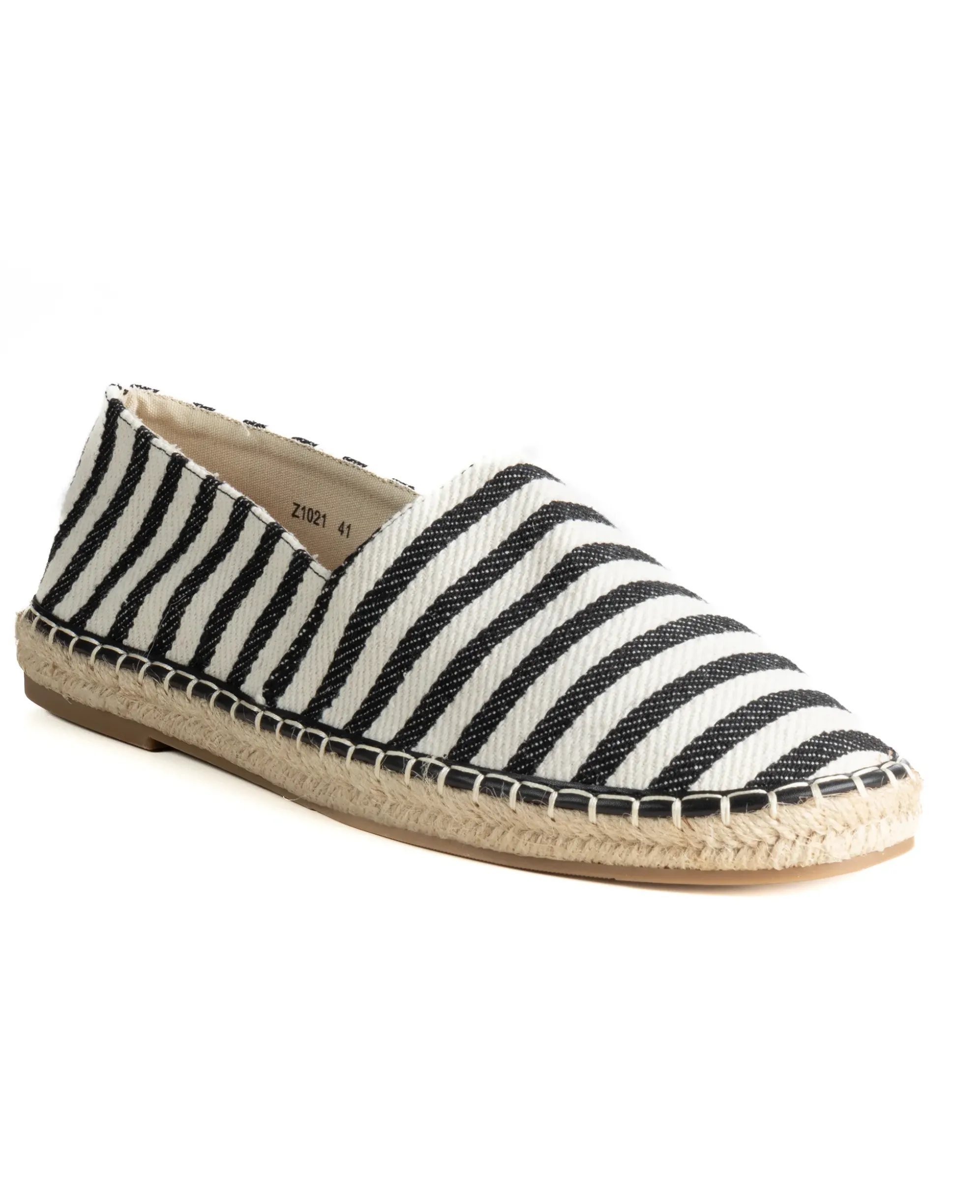 Espadrillas scarpe uomo unisex tela estive mare rigate nero GIOSAL-S1304A