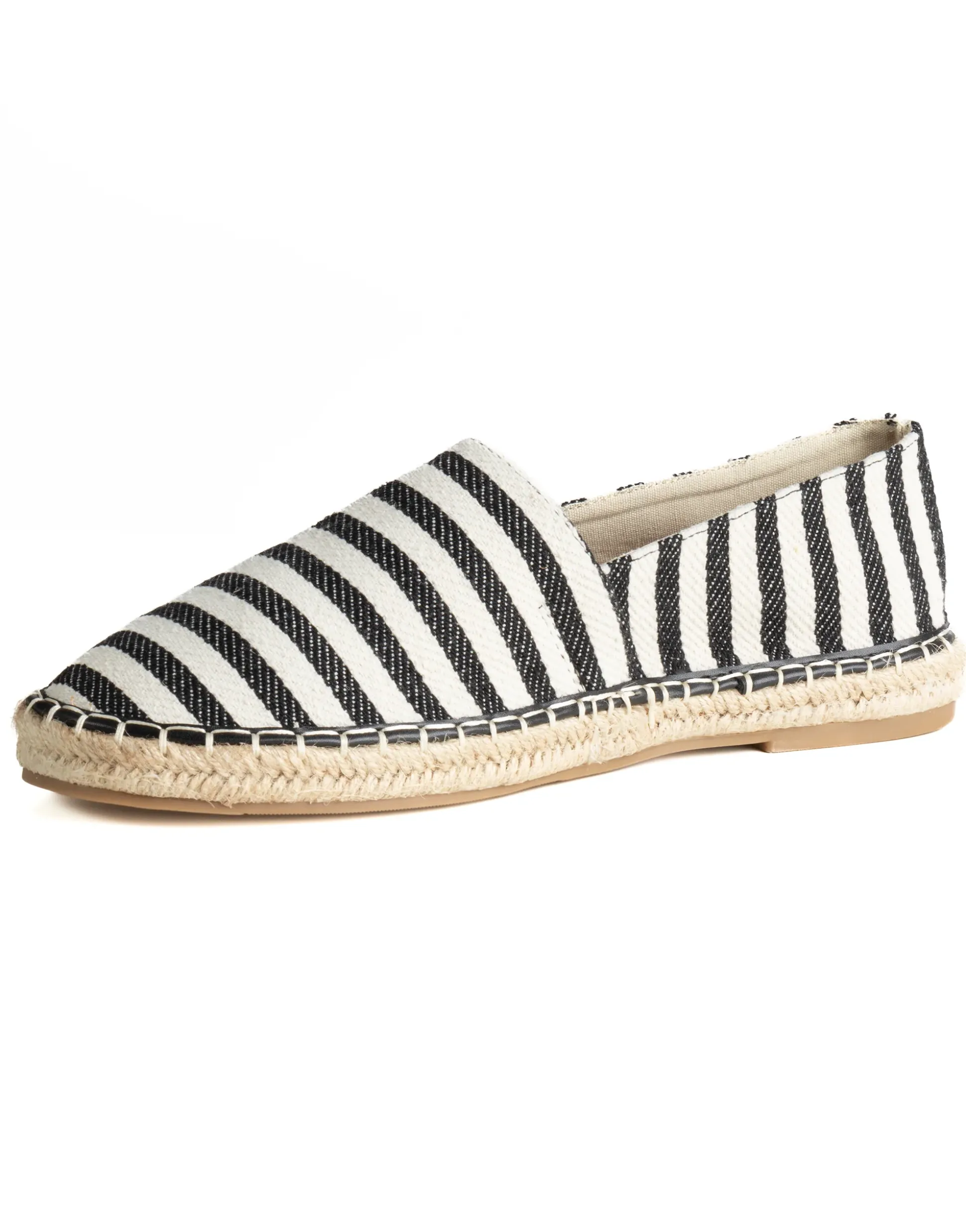 Espadrillas scarpe uomo unisex tela estive mare rigate nero GIOSAL-S1304A