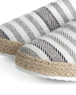 Espadrillas scarpe uomo unisex tela estive mare doppia riga beige GIOSAL-S1306A