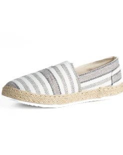 Espadrillas scarpe uomo unisex tela estive mare doppia riga beige GIOSAL-S1306A