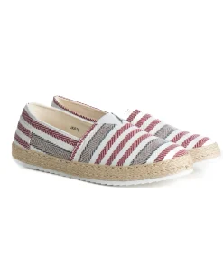 Espadrillas scarpe uomo unisex tela estive mare doppia riga rosso GIOSAL-S1307A