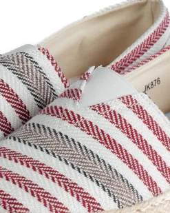Espadrillas scarpe uomo unisex tela estive mare doppia riga rosso GIOSAL-S1307A