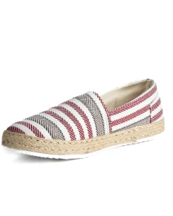 Espadrillas scarpe uomo unisex tela estive mare doppia riga rosso GIOSAL-S1307A