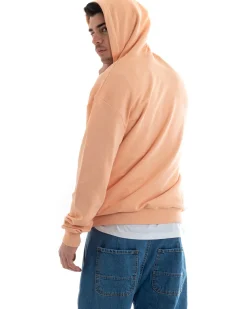 Felpa Con Cappuccio Uomo Basic Tinta Unita Pesca Comoda Relaxed Fit Cotone GIOSAL-F2977A
