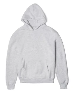 Felpa con cappuccio uomo boxy fit basic felpata comoda grigio chiaro GIOSAL-F2991A
