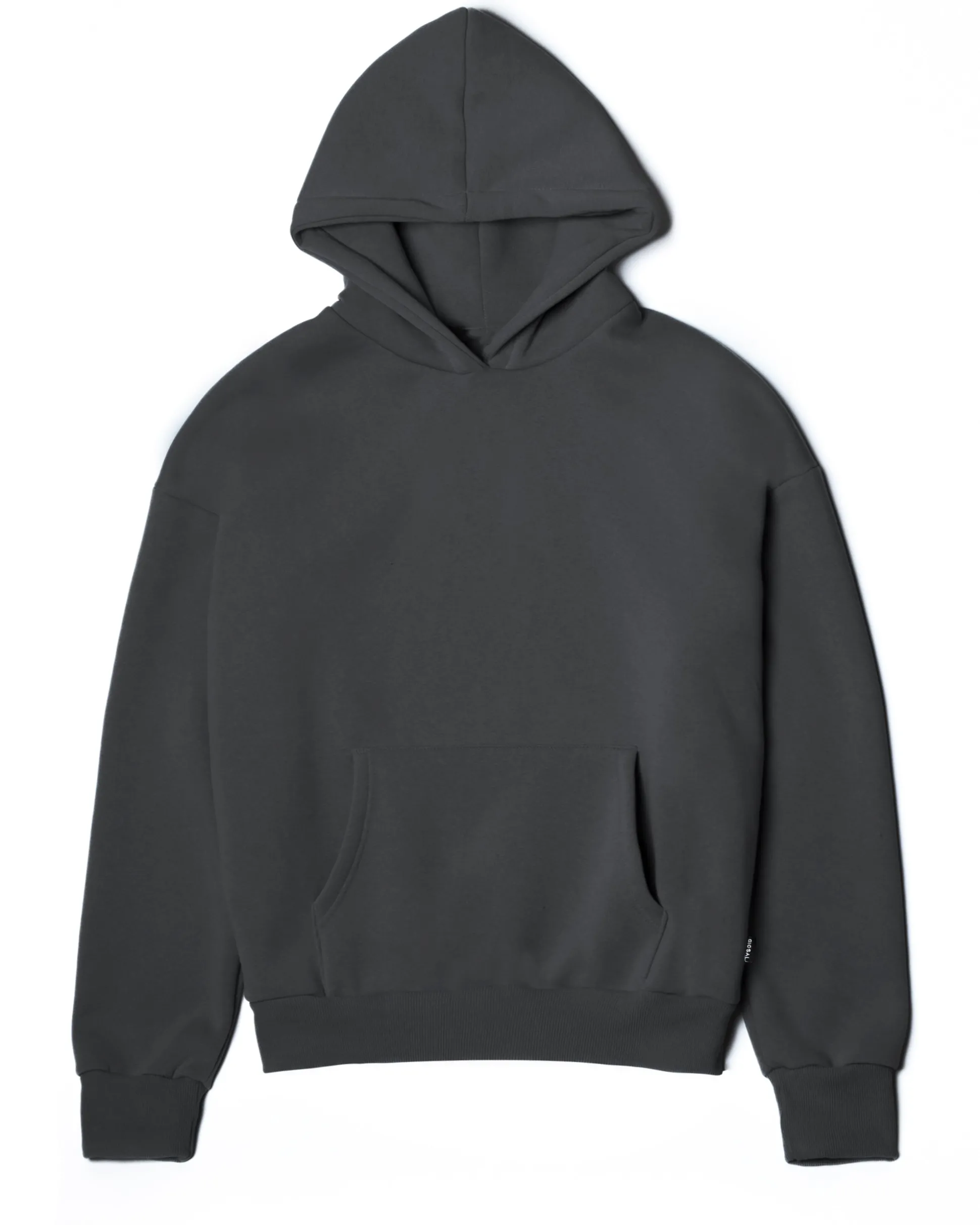 Felpa Con Cappuccio Uomo Boxy Fit Basic Felpata Comoda Piombo F2995A