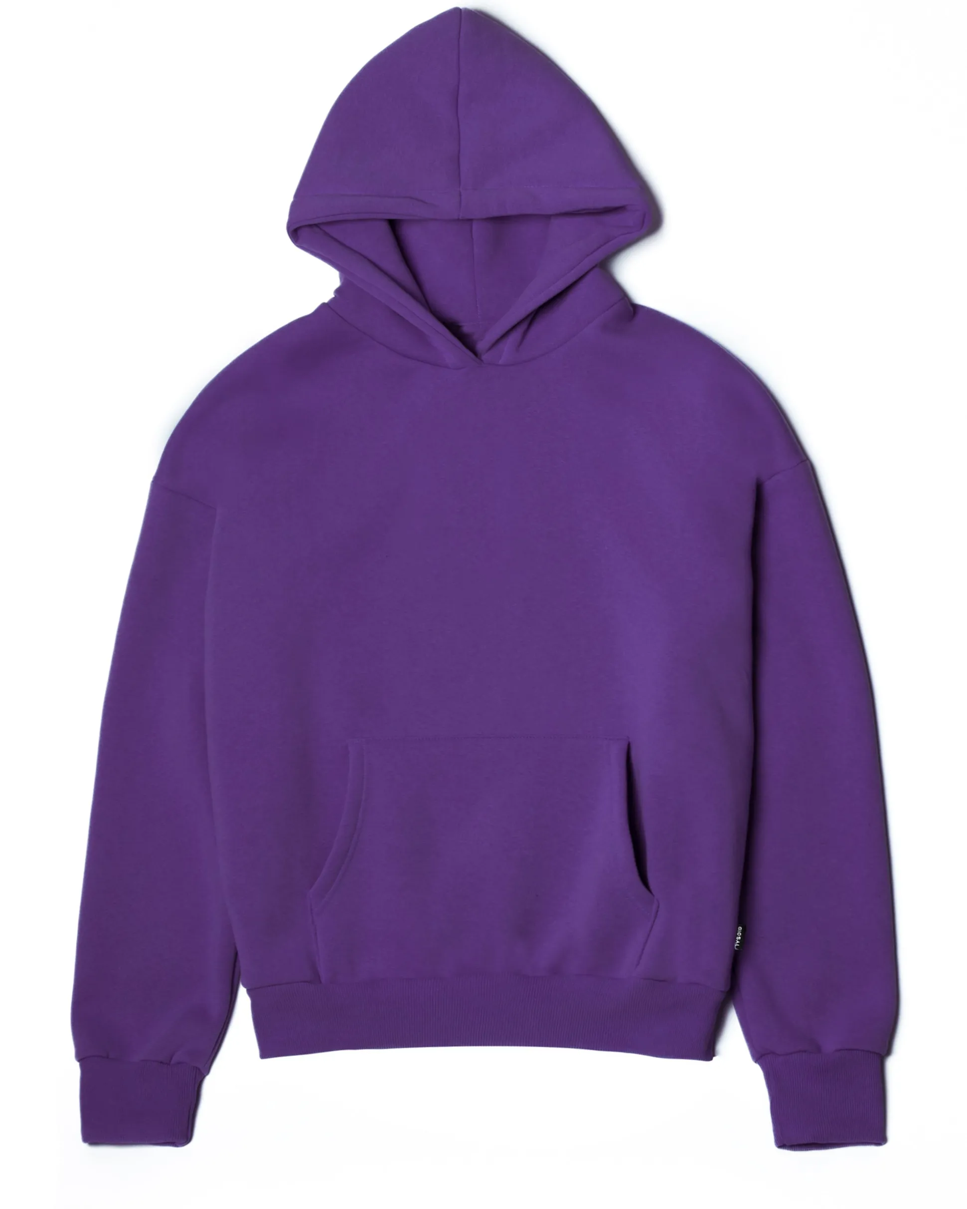 Felpa Con Cappuccio Uomo Boxy Fit Basic Felpata Comoda Viola F2997A