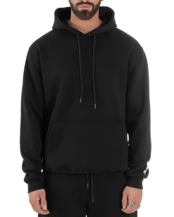 Felpa Uomo Hoodie Con Cappuccio Logo Felpata Comoda Nero Berna M-252019