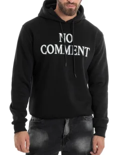 Felpa Uomo PolyCotton Con Cappuccio Maglia Calda Con Stampa Nero GIOSAL-F3037A