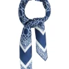 Foulard uomo unisex bandana geometrico reticolo cannage bordo leopardato chevron blu GIOSAL-FD1003A