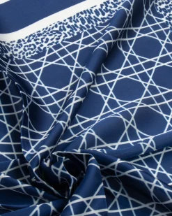 Foulard uomo unisex bandana geometrico reticolo cannage bordo leopardato chevron blu GIOSAL-FD1003A