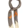 Foulard uomo unisex bandana pied-de-poule paisley bordo satinato beige GIOSAL-FD1004A