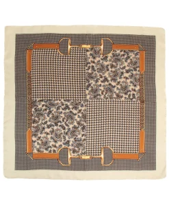 Foulard uomo unisex bandana pied-de-poule paisley bordo satinato beige GIOSAL-FD1004A