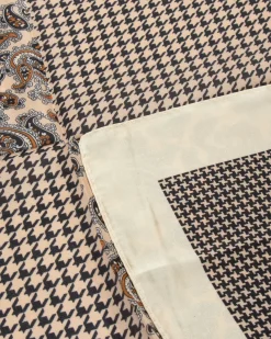 Foulard uomo unisex bandana pied-de-poule paisley bordo satinato beige GIOSAL-FD1004A