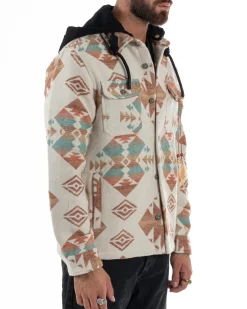 Giacca Camicia Con Cappuccio Overshirt Azteca BERNA M252276