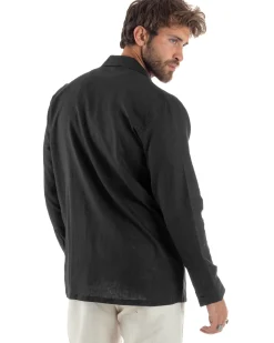Giacca Camicia Sahariana In Lino G3307A