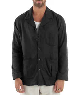 Giacca Camicia Sahariana In Lino G3307A