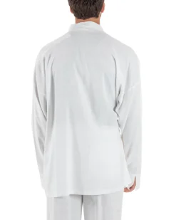 Giacca kimono lino relaxed fit morbido tinta unita bianco GIOSAL-G3313A