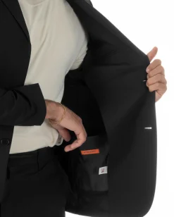 Giacca uomo monopetto no stiro impermeabile nero GIOSAL-BZ1011A