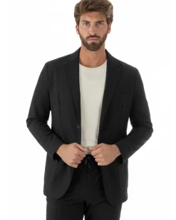 Giacca uomo monopetto no stiro impermeabile nero GIOSAL-BZ1011A