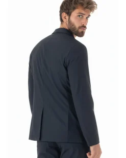 Giacca uomo monopetto no stiro impermeabile blu GIOSAL-BZ1010A