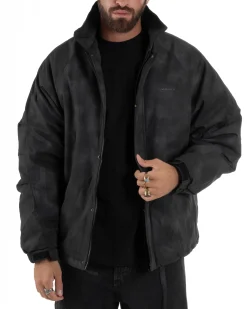 Giubbotto Bomber Oversize Sfumato Nero G3322A
